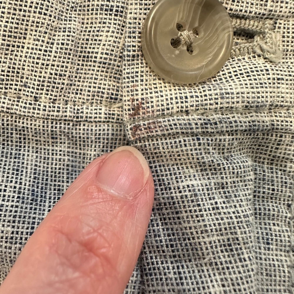 Banana Republic Aiden Short Men 36 Grey Heathered Linen Cotton Blend Casual FLAW - Picture 2 of 8